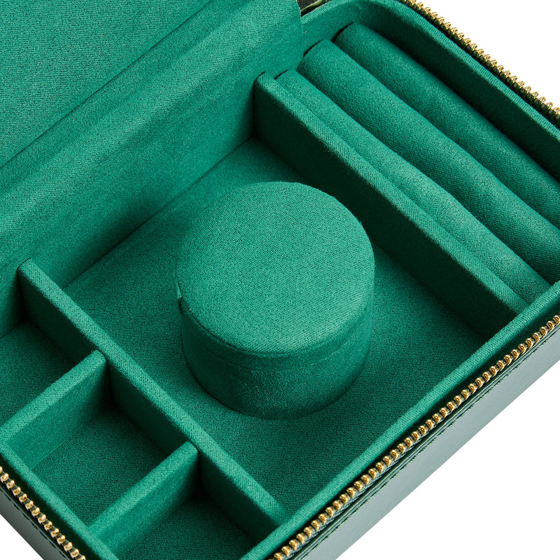 Sophia Jewelry Zip Case, Forest Green