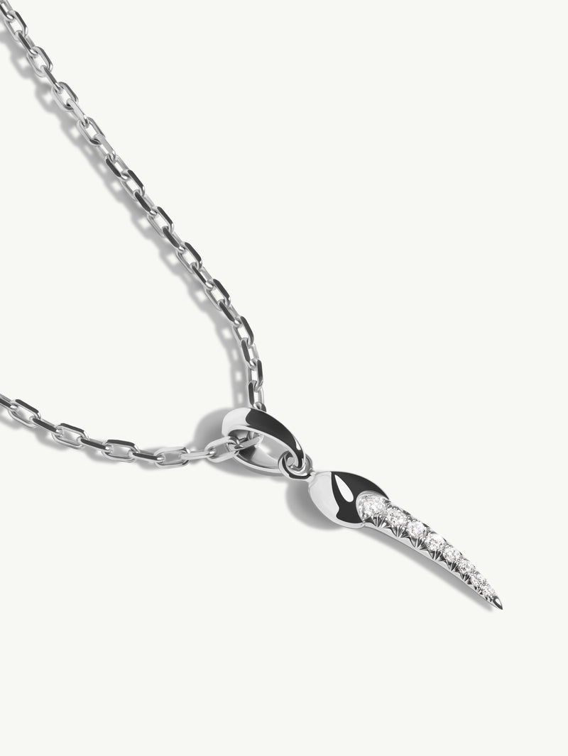 Damian Horn Talisman Pendant Necklace With Pavé-Set Diamonds In Platinum, 22mm