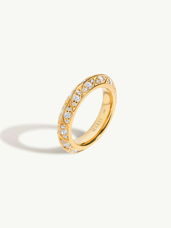 Palmyra Eternity Band With Brilliant White Diamonds In 18K Yellow Gold, 4mm