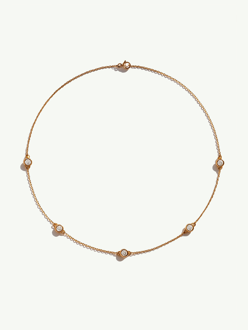Eternal by Marei Natural Five Diamond Station Necklace