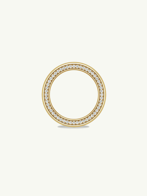 Ignis Extra-Wide Diamond & Sapphire Edge Accented Band In 18K Yellow Gold - 8MM - for Jeffrey Hansen