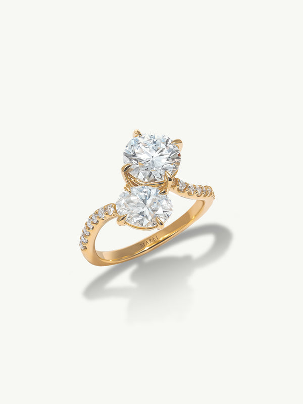 Elara Toi Et Moi Ring With Brilliant Round & Oval-Cut White Diamonds