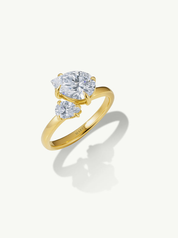 Elysian Toi Et Moi Ring With Two Brilliant Pear-Cut White Diamonds