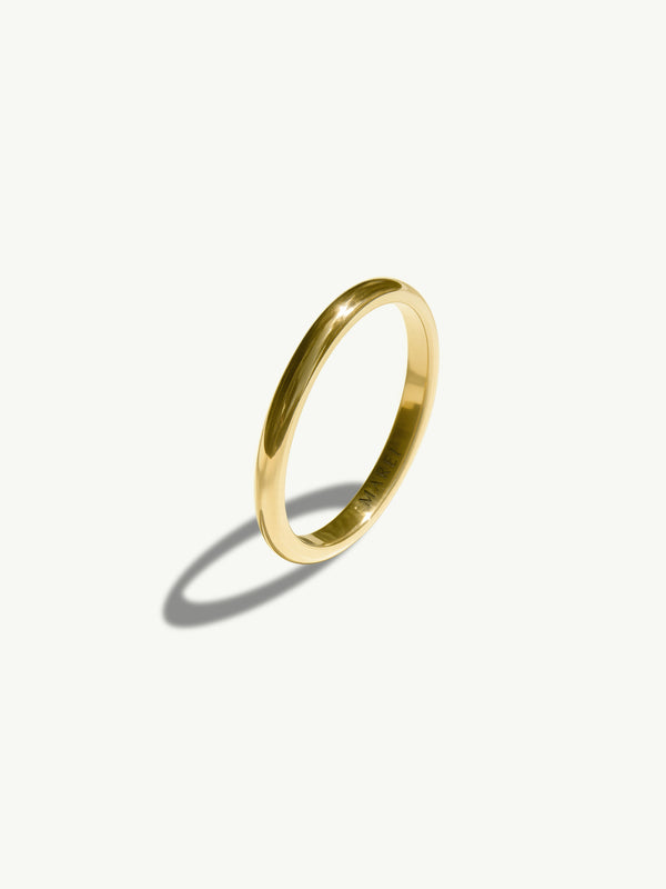 Half Round Classic Band Ring, 2mm