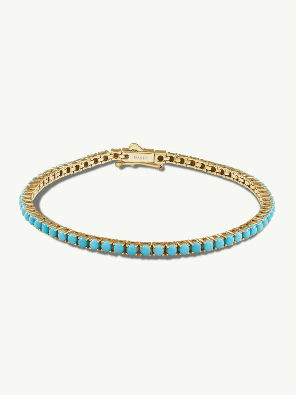 Nile Turquoise Line Bracelet In 14-Karat Yellow Gold