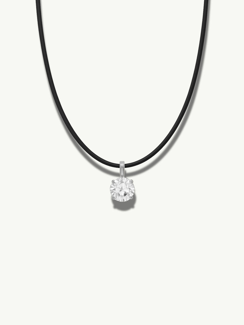 Eternal by Marei Solitaire Diamond Pendant On Leather