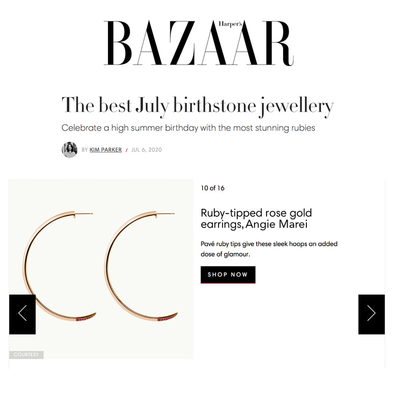 Asasara Hoop Earrings With Pavé Ruby Tips In 18K Rose Gold -Harpers Bazaar 3
