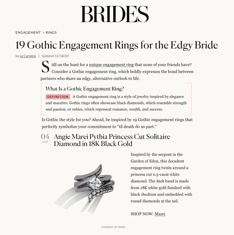 Pythia Serpentine Twist Brilliant Princess-Cut White Diamond Engagement Ring In 18K Blackened Gold
