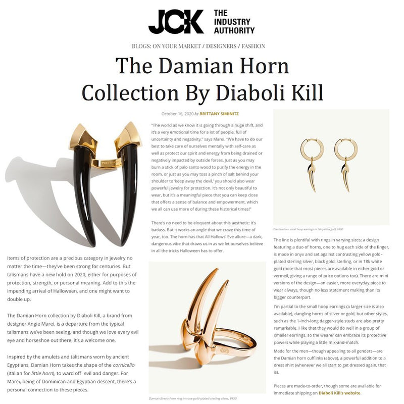 Damian Brevis Horn Talisman Ring In 18K Rose Gold