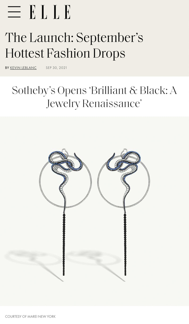 Black Opium Hayya Serpentine Earrings With Blue Sapphires & Brilliant-Cut White Diamonds