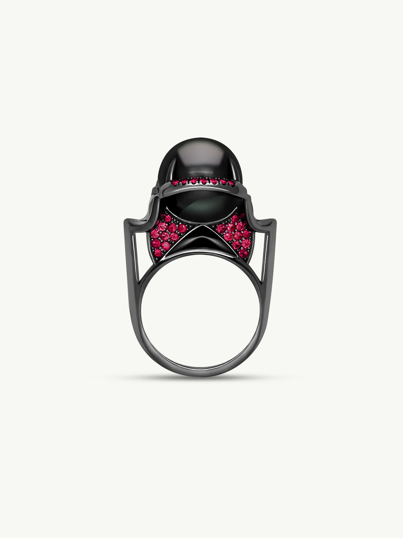 Tahitian Black Pearl Ring in Yellow Gold with Diamonds – Maui Divers Jewelry