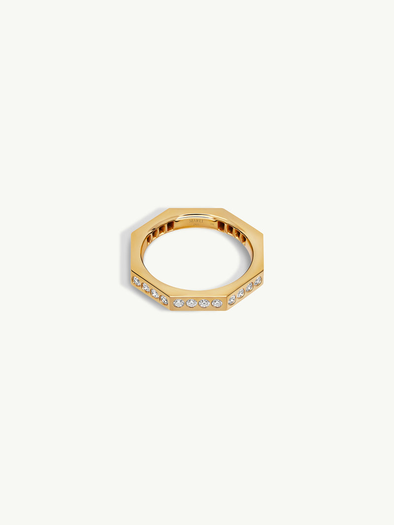 Octavian Brilliant White Diamond Eternity Ring In 18K Yellow Gold