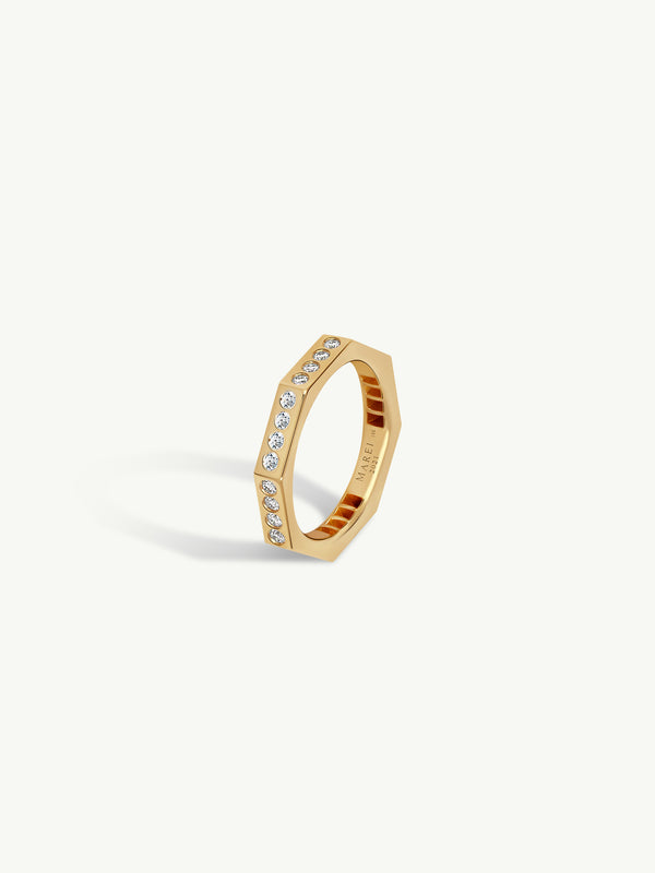Octavian Brilliant White Diamond Eternity Ring In 18K Yellow Gold