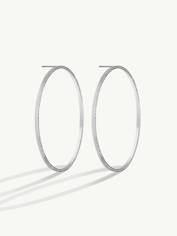Aura Pavé Diamond Ultra-Thin Eternity Hoops In 18-Karat White Gold, 1.50 CTW