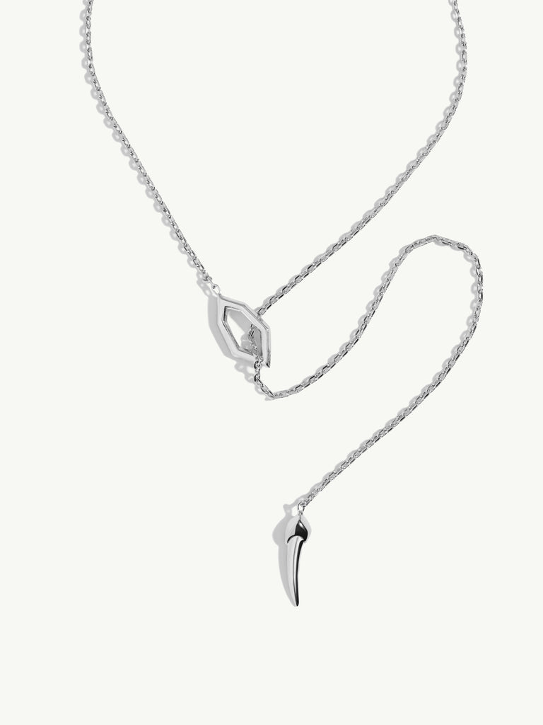 Diamond Lariat Necklace 1/8 ct tw Round-cut 10K White Gold | Kay Outlet