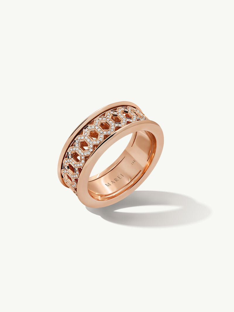 Vittore ring, Drop cut, White, Rose gold-tone plated | Swarovski