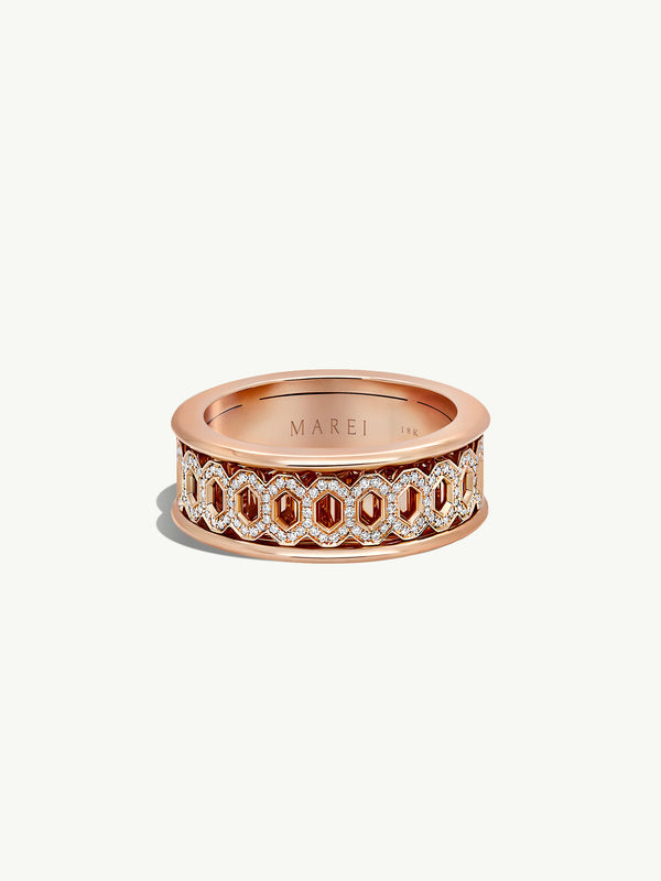 Amanti Infinity Spinning Ring With Pavé-Set Brilliant White Diamonds In 18K Rose Gold