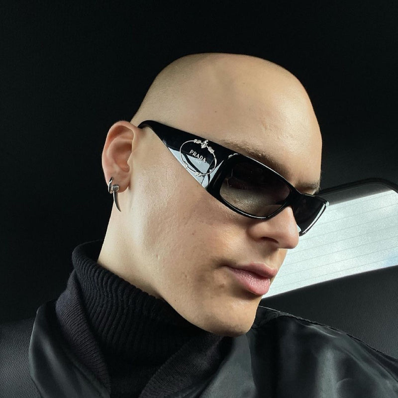 Damian Horn Talisman Dagger Earrings In Sterling Silver