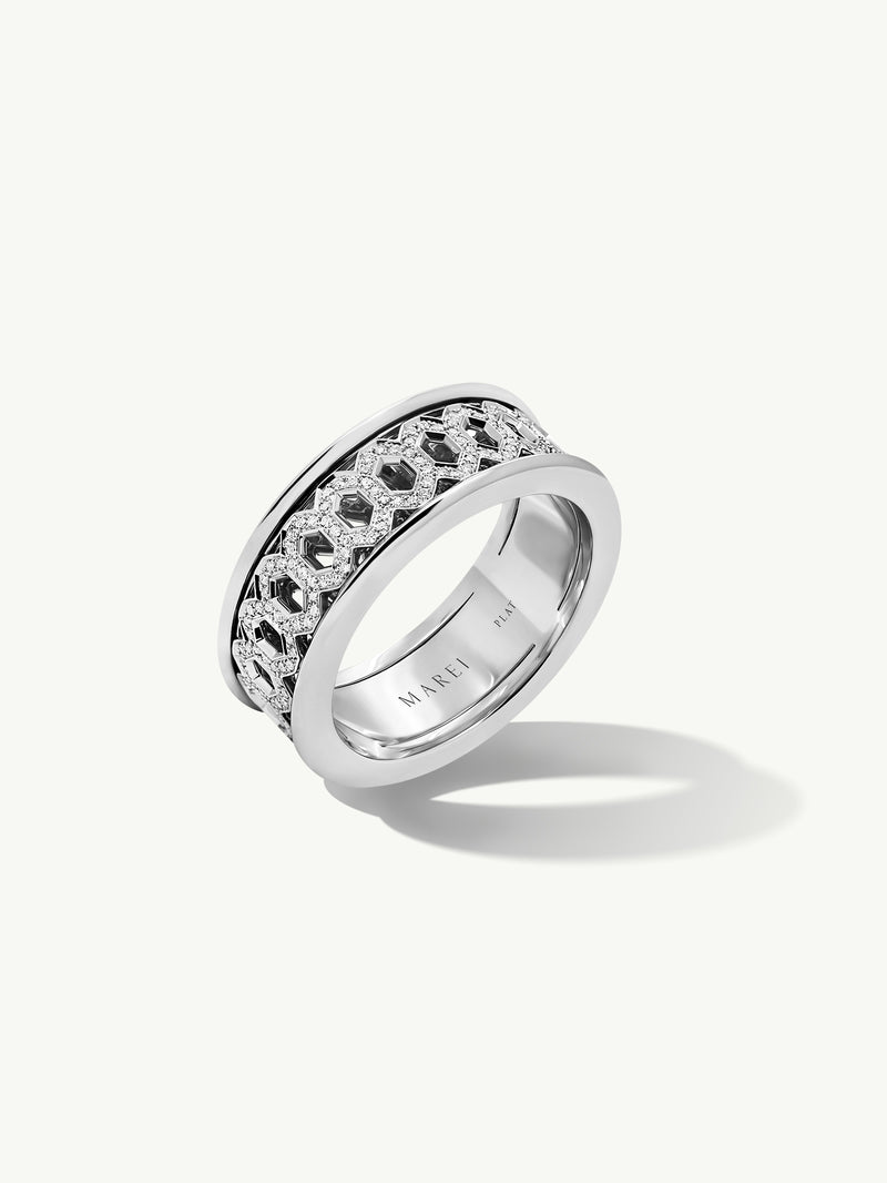 Round Cut Infinity Twist Engagement Ring With Black Diamond In 950 Platinum  | Fascinating Diamonds