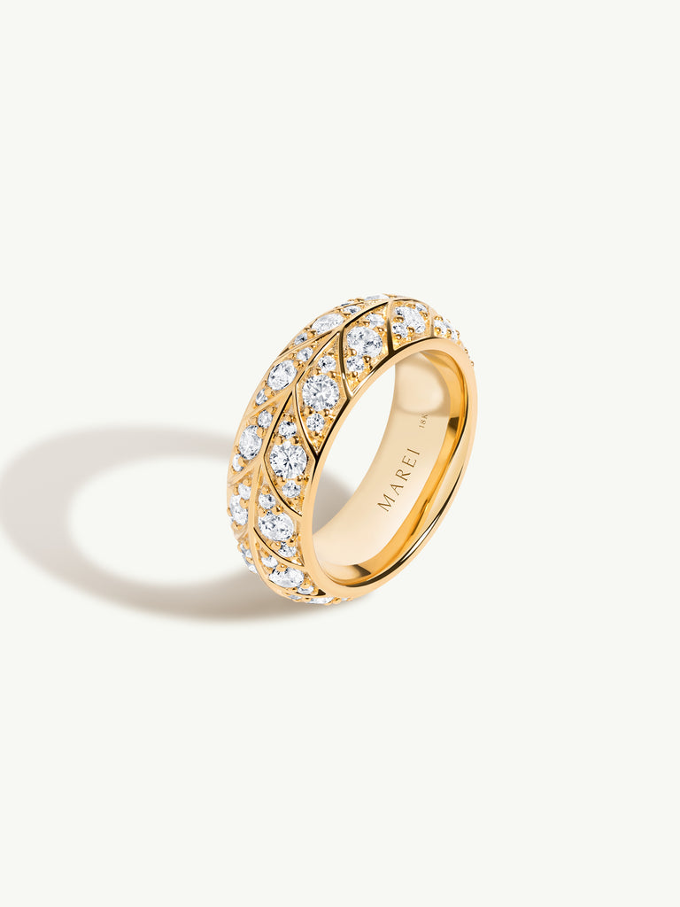 MAREI Palmyra Diamond Eternity Band Ring In 18K Yellow Gold, 8mm – MAREI  New York