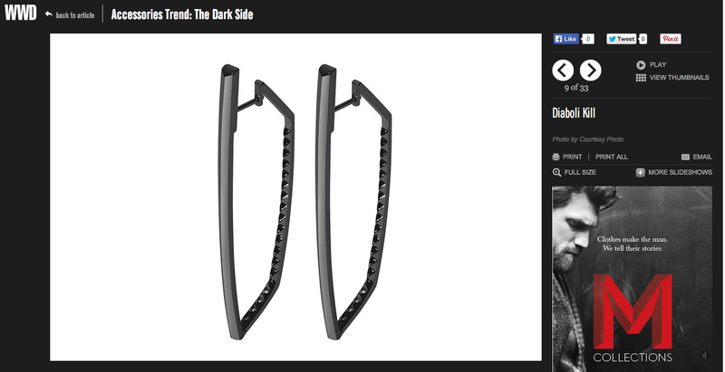 Lilith Studded Black Gold Hinged Earrings in WWD