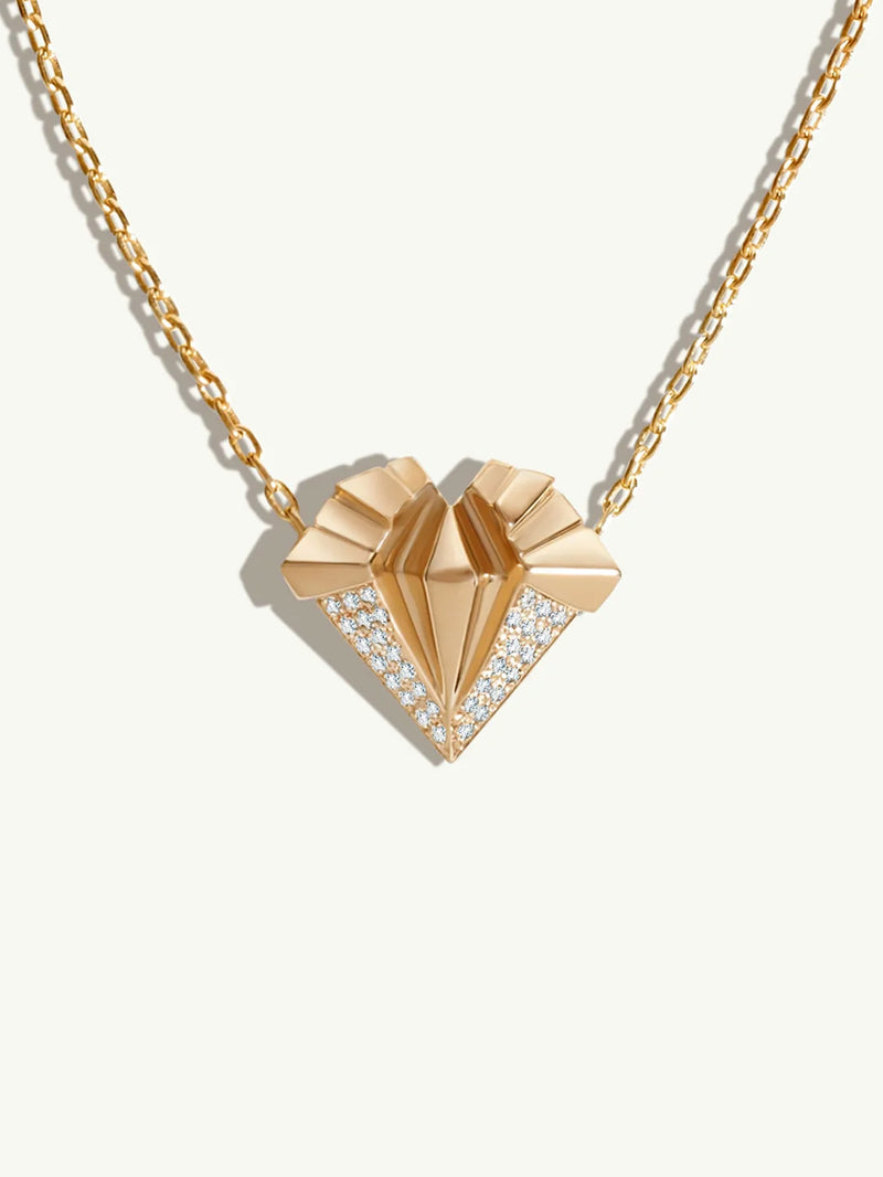 Alexandria Pendant Necklace With Brilliant Pavé-Set Diamonds In 18K Yellow Gold, 25mm