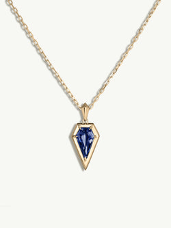 Aphrodite Amulet Necklace With Blue Iolite Gemstone In 18K Yellow Gold