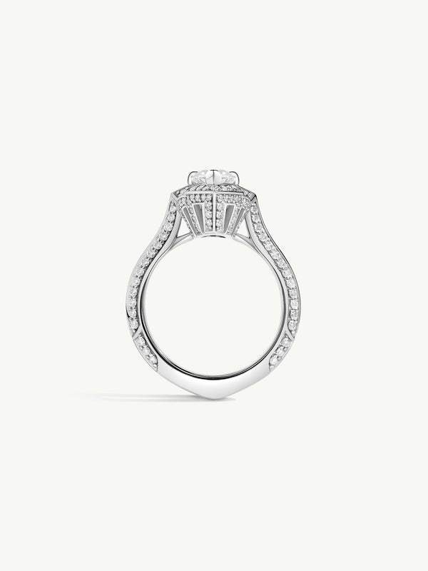 Atara Engagement Ring With Brilliant-Cut Pear-Shaped White Diamond In Platinum