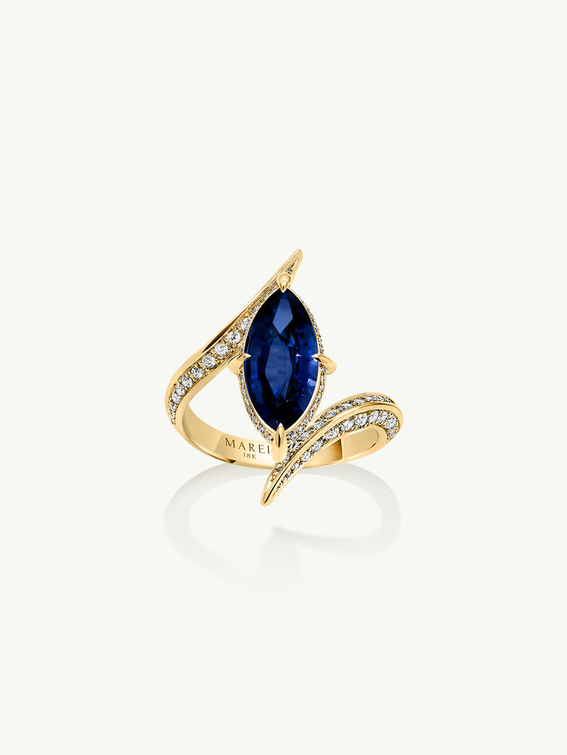 Spark 18K White Gold .54ct Diamond 1.90ct Blue Sapphire Ring - R & M  Woodrow Jewelers