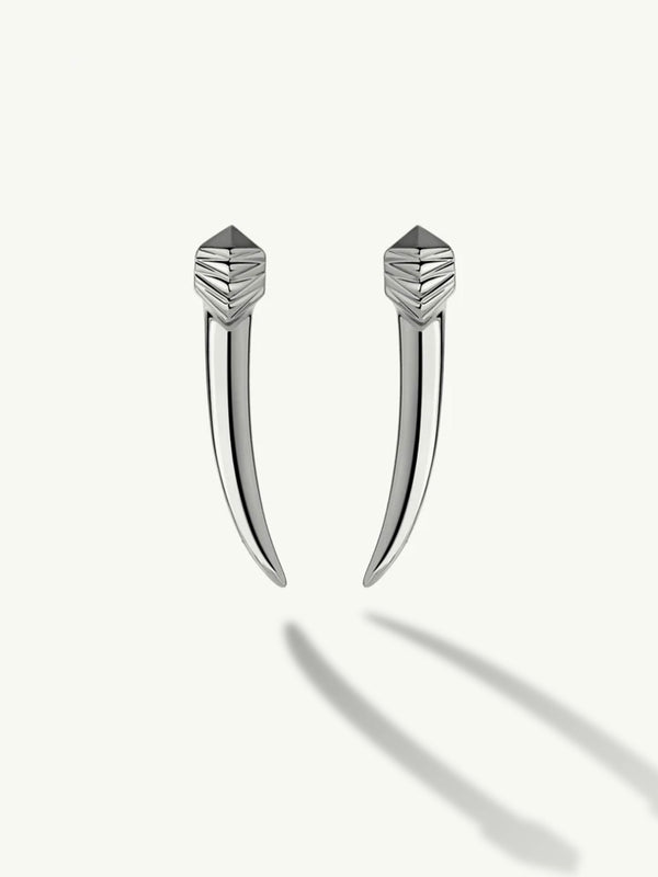 Damian Horn Talisman Dagger Earrings In Sterling Silver