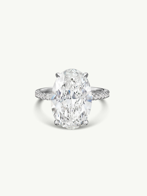Marei Suma Oval-Shaped Brilliant White Diamond Engagement Ring in Platinum - Image 1