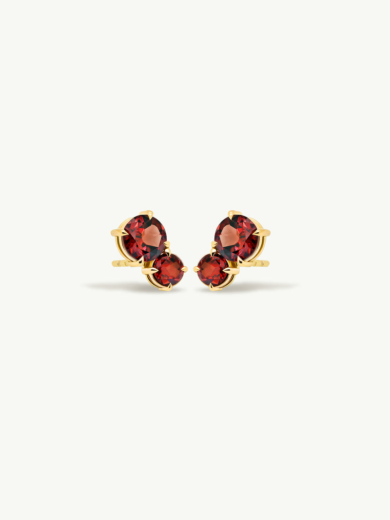 Garnet and Diamond 18ct White Gold Cluster Stud Earrings – Michael Jones  Jeweller