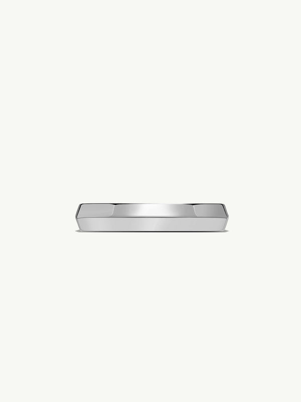 Eterno Knife Edge Wedding Ring With Hidden Diamond In 18K White Gold, 4mm