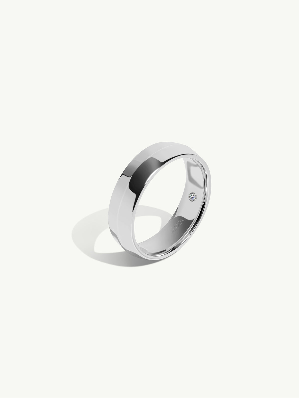 MAREI Eterno 6mm Knife Edge Men's White Gold Wedding Band – MAREI