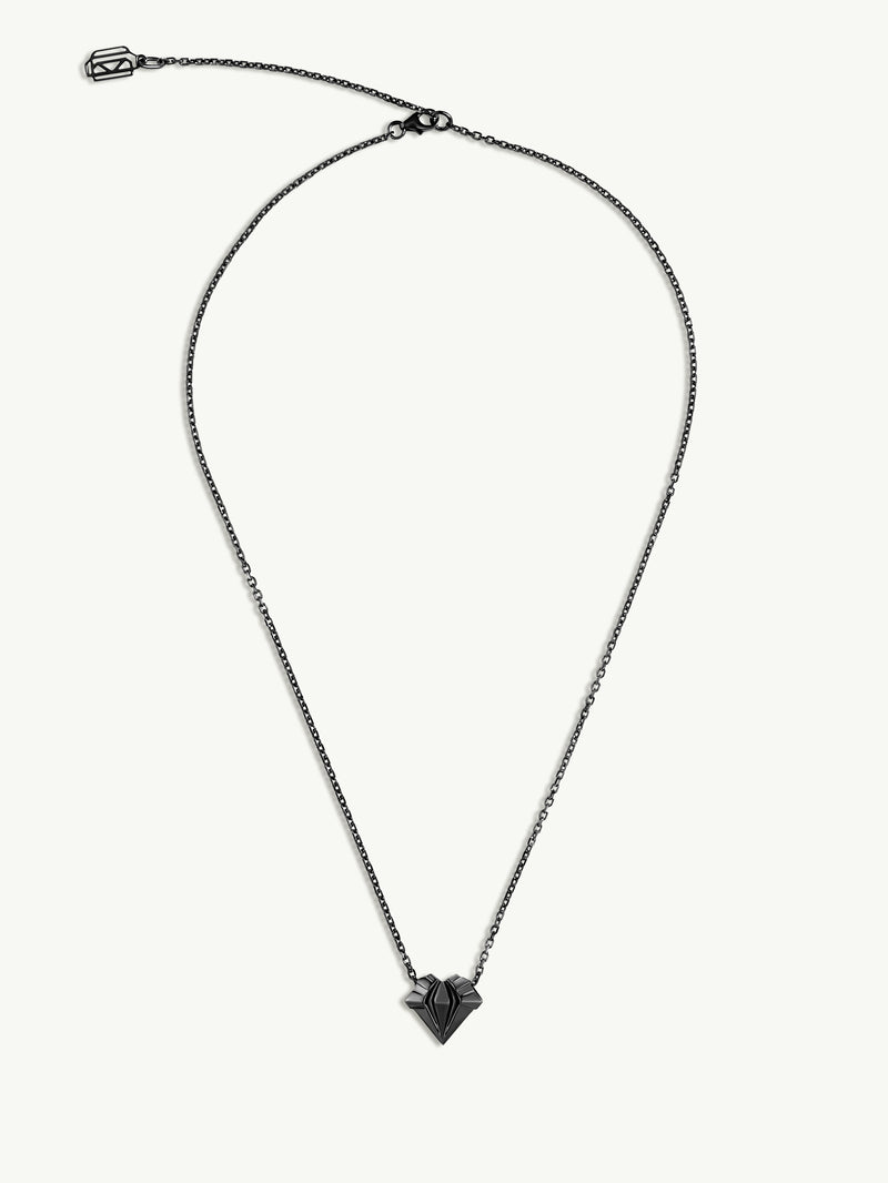 Alexandria Pendant Necklace In 18K Blackened Gold, 13mm