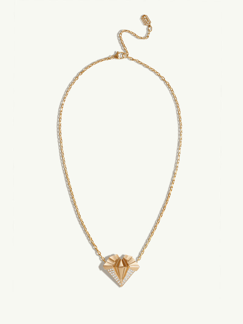 Alexandria Pendant Necklace With Brilliant Pavé-Set Diamonds In 18K Yellow Gold, 25mm