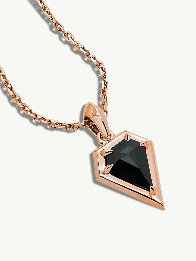 Natural Black Diamond Statement Necklace, 1.19 Carat Round Faceted Gem