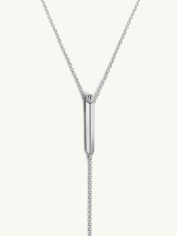 Aracelis Diamond Lariat Necklace in 18K White Gold
