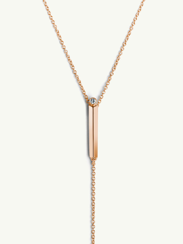 Aracelis Diamond Lariat Necklace in 18K Rose Gold