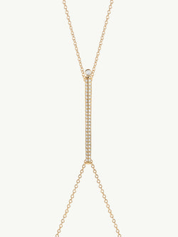 Aracelis Body Chain Necklace With Brilliant Pavé-Set Diamonds in 18K Yellow Gold