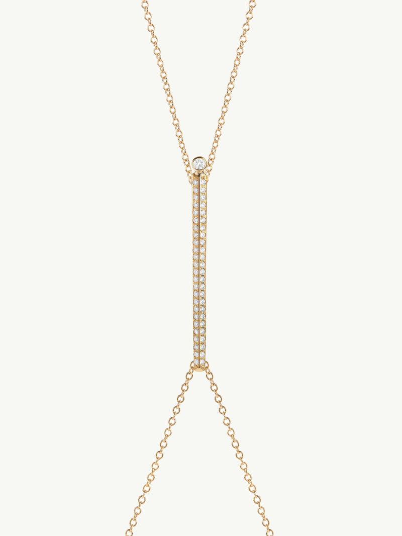 Aracelis Body Chain Necklace With Brilliant Pavé-Set Diamonds in 18K Yellow Gold