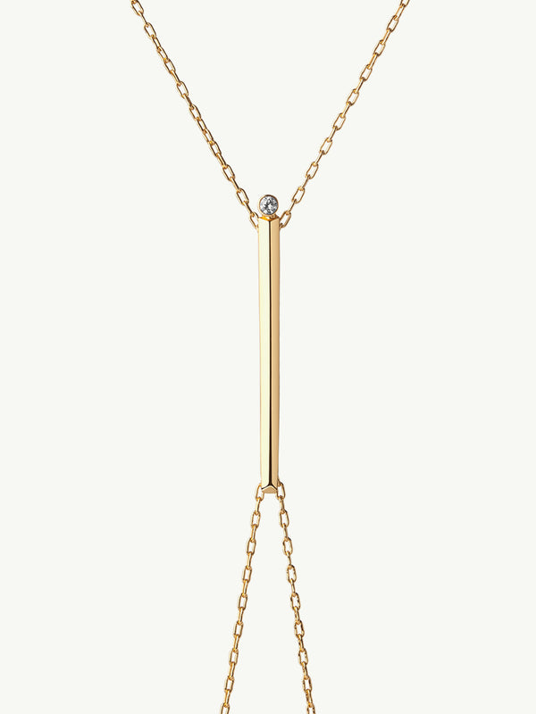 Aracelis White Diamond Body Chain Necklace in 18K Yellow Gold