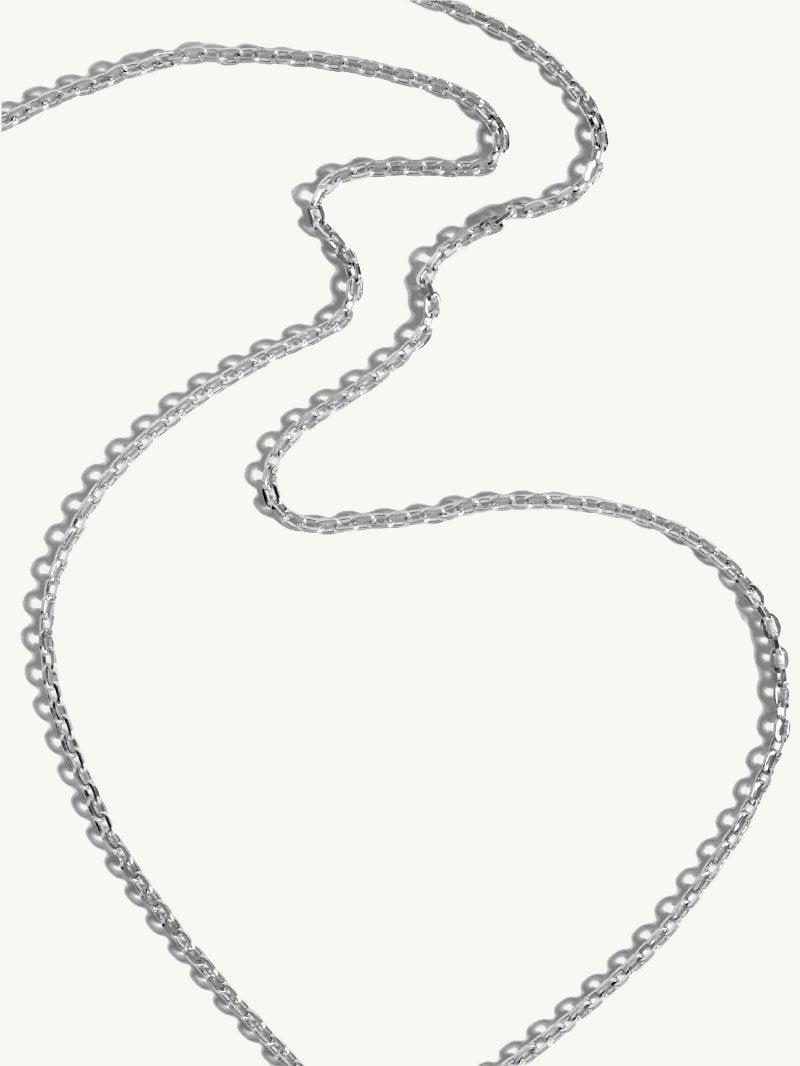 Diamond Cut Cable Chain Necklace In Platinum, 2.2mm