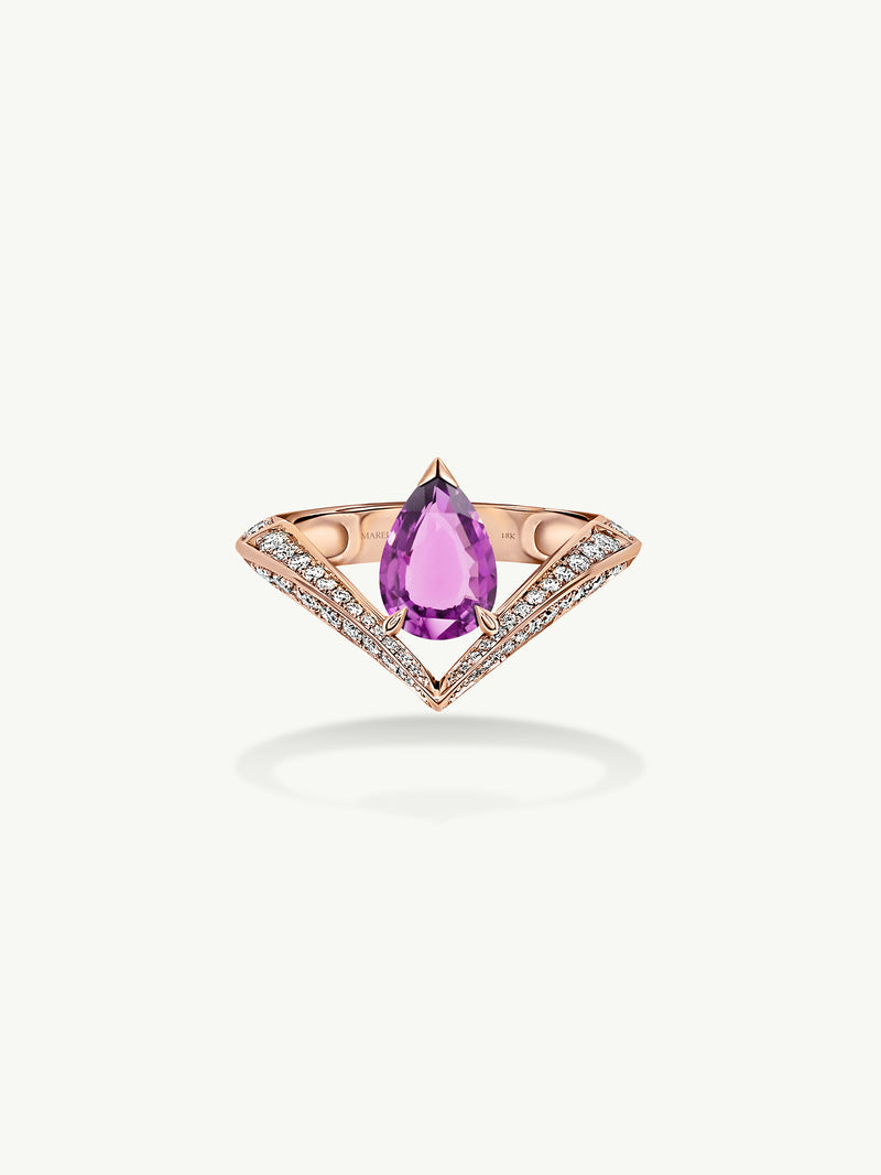 1.89 ctw Pink Sapphire and Diamond Ring in 14k rose gold (SSR-5961)