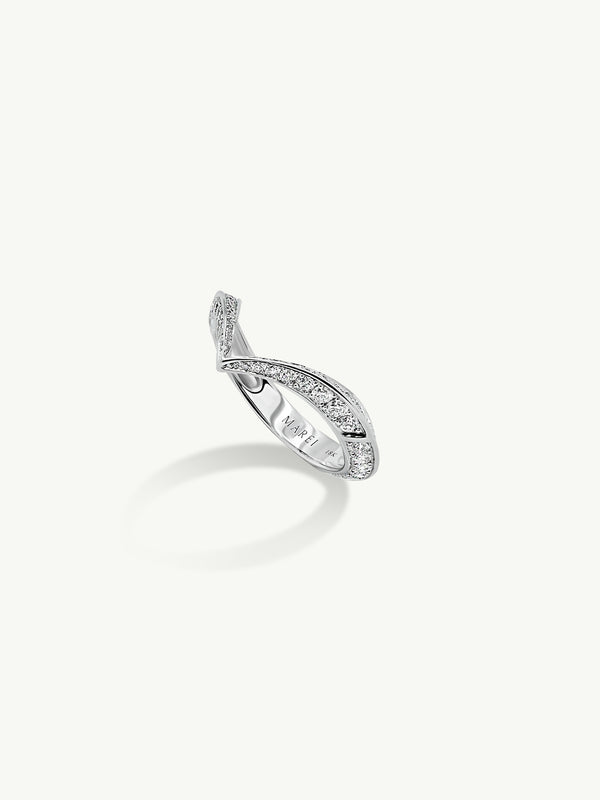 Dorian Pavé-Set Brilliant White Diamond Ring In 18K White Gold