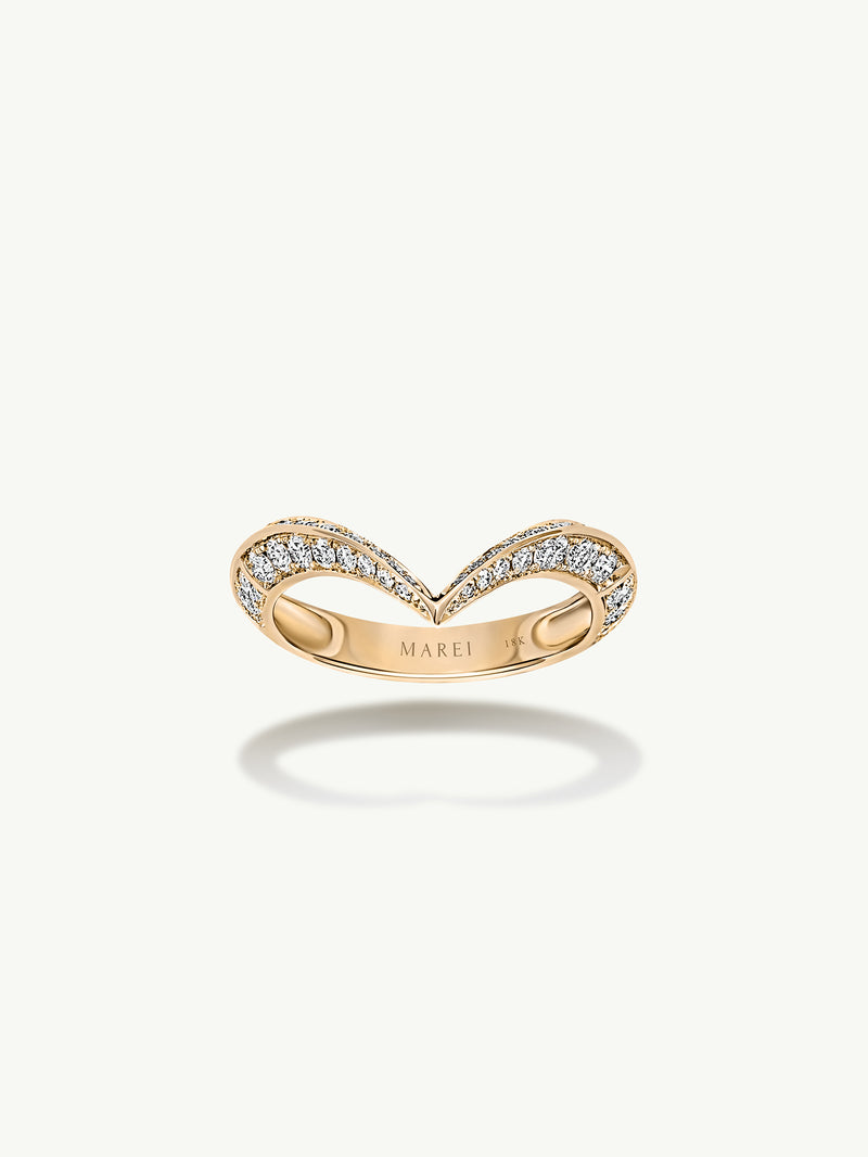 Dorian Pavé-Set Brilliant White Diamond Ring In 18K Yellow Gold