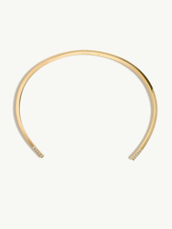 Laela Choker Necklace With Brilliant-Cut White Diamonds In 18K Yellow Gold