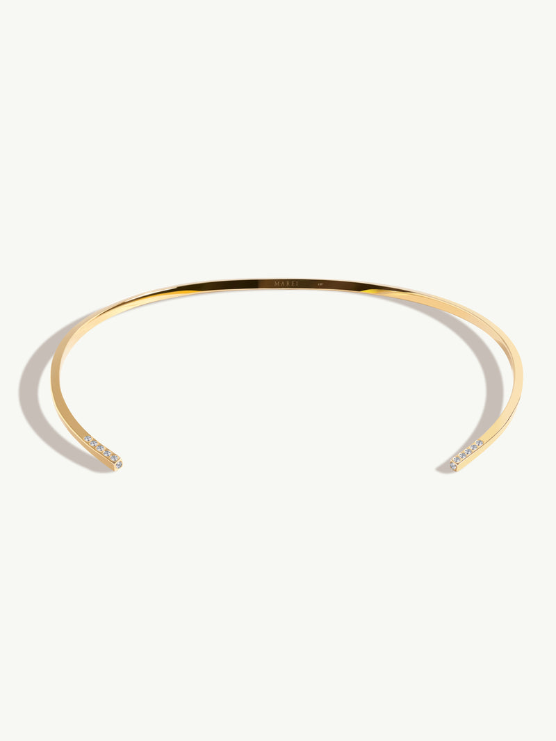 Flexible Diamonds Choker Necklace | 18K Gold Plated