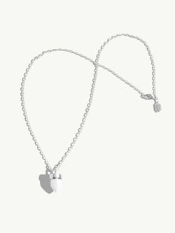 Levant Necklace White Agate Amulet in Sterling Silver