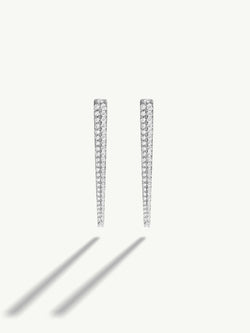 Lilith Dagger Pavé White Diamond Earrings In Platinum
